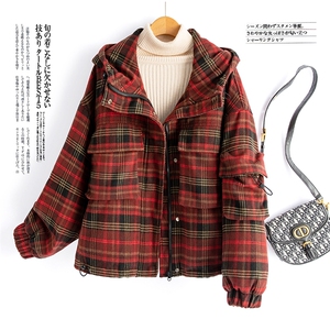 水衣源853款格子毛呢羽绒服（有加棉版和90绒羽绒服版两种）图片