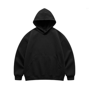 抖音得物高品质二开 26春装美式高街无帽绳光板纯色连帽卫衣XS056图片