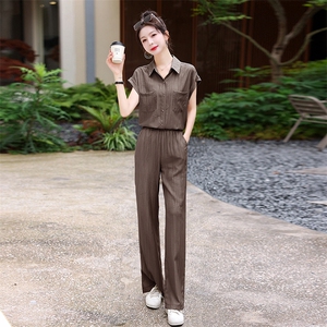 冰丝职业套装夏装2025新款气质欧货漂亮时尚衣服两件套夏天女装潮图片