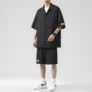 2024夏季搭配帅气薄款潮牌运动衣服短袖衬衫短裤TZ006-特批-60图片