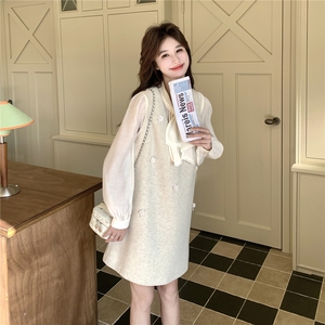 法式小香风背心连衣裙套装女2026春新款富家千金感穿搭一整套裙子图片