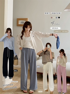 2025夏季新款休闲裤女时尚阔腿裤图片