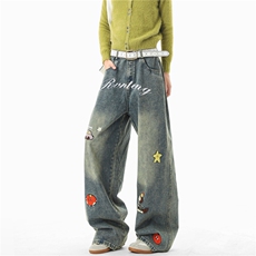 【现货】A165-K9182-特P4788美式刺绣复古牛仔裤，男装牛仔裤，电商A165