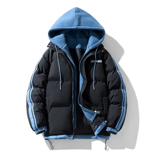 现货 抖音得物供视频 三防加厚羽绒假两件连帽棉衣外套棉服MY8082图片