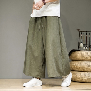 夏季 大码风棉麻裤直筒阔腿裤特宽裙裤汉服休闲裤 K333/P70图片