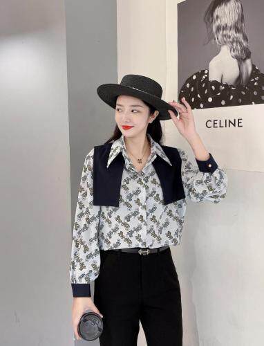 秋季新款可拖卸披肩两件套衬衫，女装衬衫，斐伦缇娜