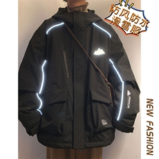 24冬季防水防风防寒滑雪服男单板双板反光条保暖加厚外套M69-P170，男装棉衣，电商A001