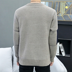 圆领毛衣男加绒加厚一体绒卫衣秋冬季百搭毛线针织衫8862-P55元，男装针织衫/毛衣，星座1706