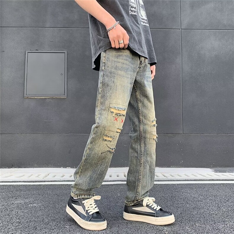 2024美式牛仔裤男款春季长裤潮B9031P45,男装牛仔裤,星座1116-2