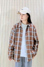 春季新款现货（跨境电商）格子男女情侣款潮流宽松格纹衬衣，男装衬衫，星座1107-1