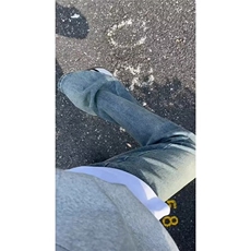 美式复古潮牌牛仔裤男款水洗高街加长显腿长直筒微喇裤子，男装牛仔裤，星座218-1（原230）