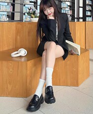 厚底英伦乐福鞋复古单鞋女休闲小皮鞋2025春季新款，女鞋休闲鞋，泰合衣坊