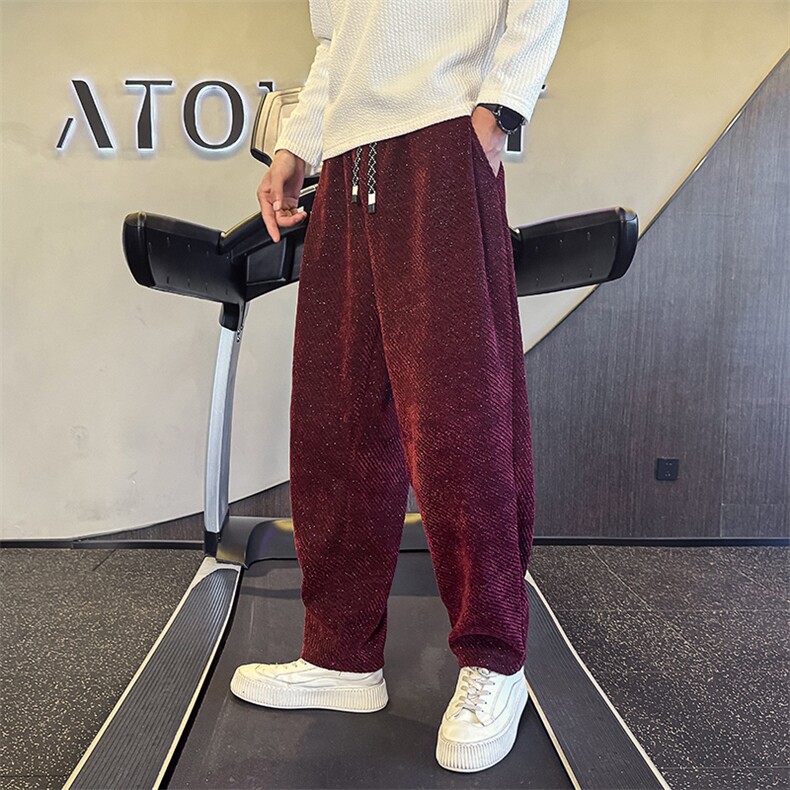 社会小伙秋冬休闲裤子男斜条纹呢子裤店主风长裤2278-P65,男装休闲裤,星座313B-2(原星座309A-2)