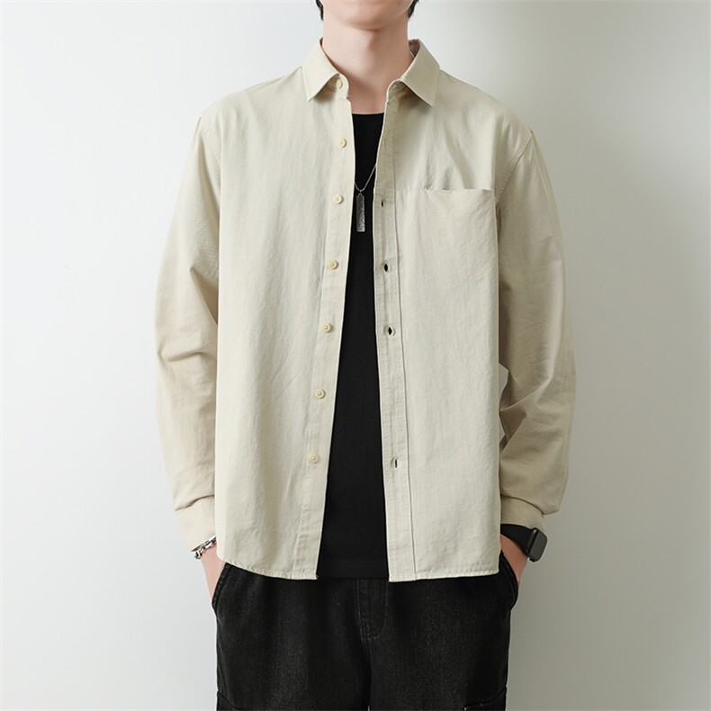长袖衬衫男秋冬韩版潮流纯色衬衣男士修身大码上班职业装寸衫外套,男装衬衫,星座505-2（原电商A260-1)