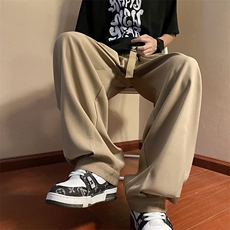 日系慵懒坠感oversize阔腿工装裤男夏季潮牌直筒休闲裤K6543-P40，男装休闲裤，星座512-4
