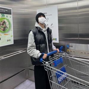 816B-BX01-P138 韩马甲加厚棉服保暖背心外套PU皮图片