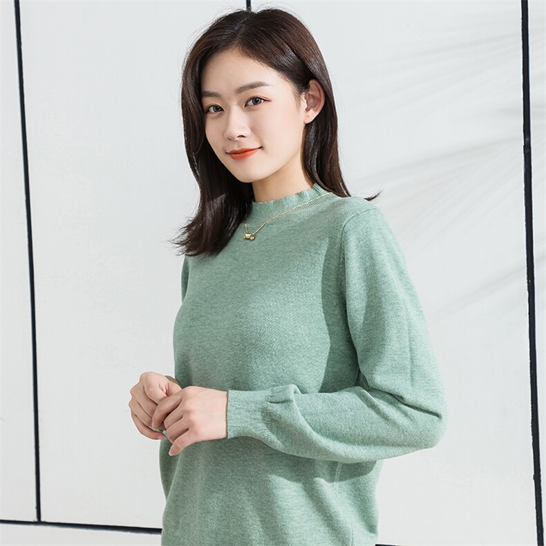 半高领毛衫女2024秋冬季新款宽松套头加厚保暖长袖,针织衫/毛衣,春韵羊绒