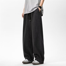 阔腿牛仔裤男士韩版潮流高街百搭宽松2024夏季ins长裤RK1746-P51，男装牛仔裤，星座412-3