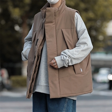 M07-P48美式宽松型设计感立领马甲棉衣，男装棉衣，星座1501-1
