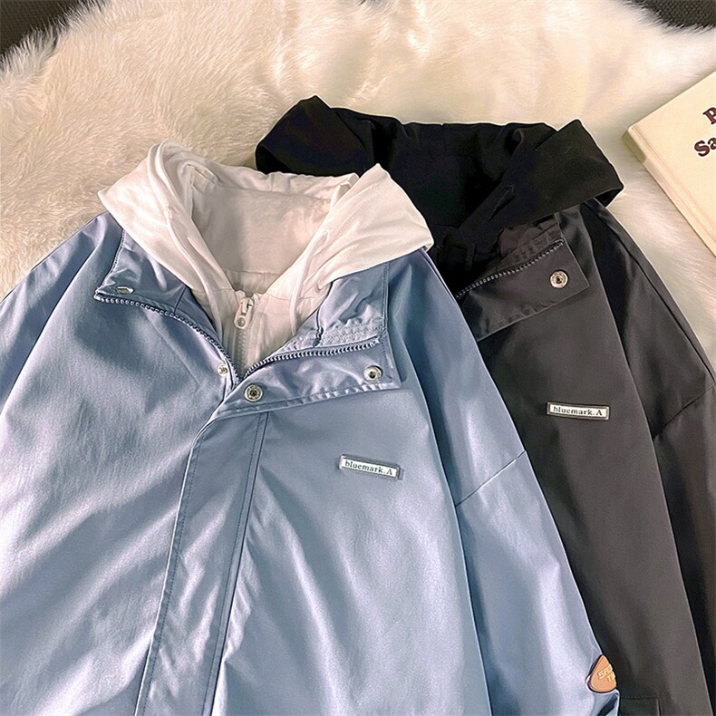 秋季男士假两件夹克外套潮流休闲服饰连帽上衣超A266-JK2122-P55,男装夹克,电商A266