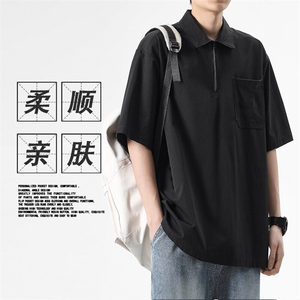 柔顺宽松夏季风装冰丝美式翻领短袖亲肤透气 TT320-特批3759图片