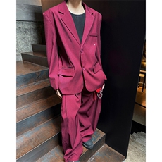 潮流休闲西装外套高级痞帅宽松韩版自带垫肩西服外套可整套搭配，男装西服，电商B319