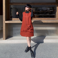 【春款现货】纯色打底衫+背心连衣裙送包包2D148-2608-P168-K252，女装套装/套裙，2D148