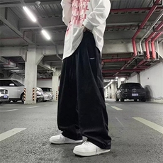 美式高街工装裤男春夏秋直筒阔腿垂感长裤痞帅休闲运动裤子大码，男装工装外套，星座1013