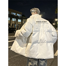 立领印花PU皮羽绒服男士外套冬装面包服加厚棉袄潮美式MA8892P72，男装羽绒服，星座1013-5