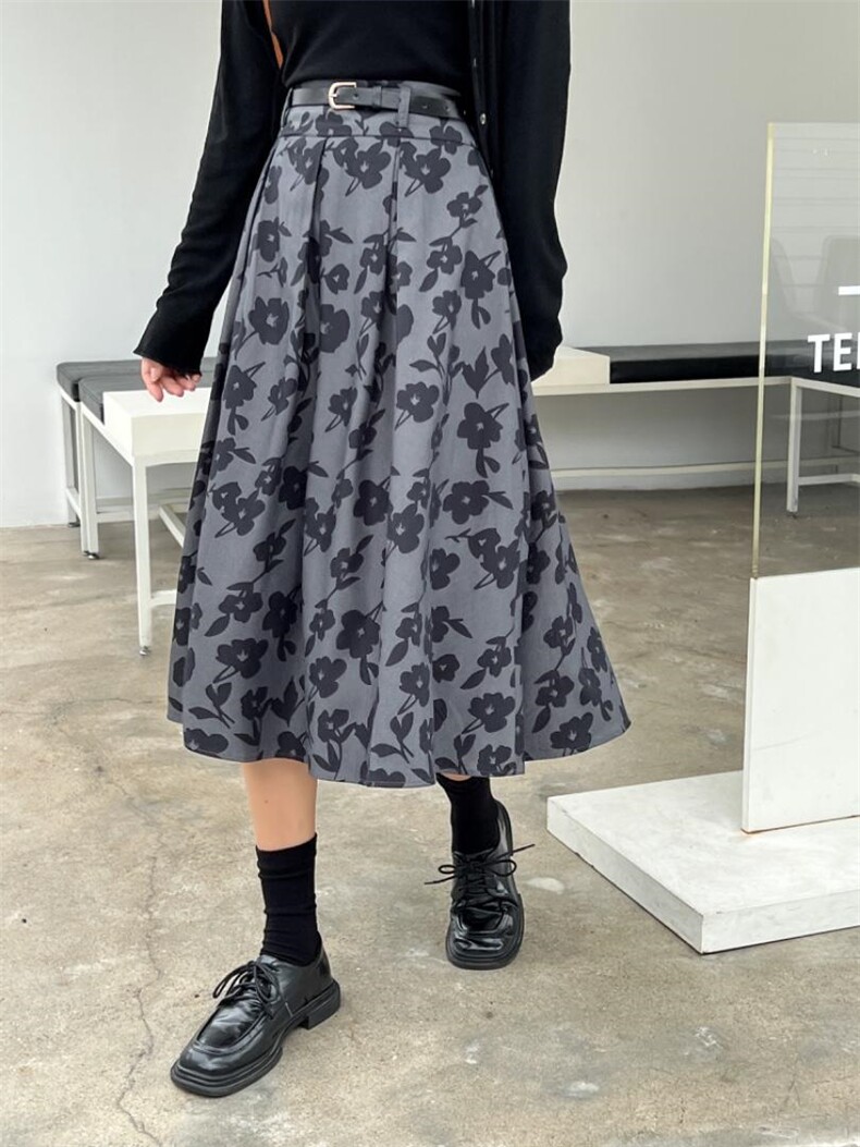 秋季印花百褶裙，其它，昕叶良品