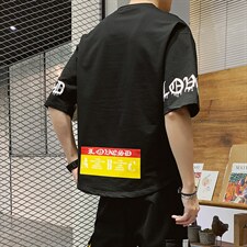2024夏季男短袖t恤宽松潮流休闲运动五分半袖打底衫体恤DT13P30，男装T恤，电商A086