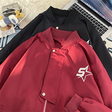 风新款秋季美式时尚百搭宽松字母印花夹克外套JK0696-P60，男装夹克，星座308B-1