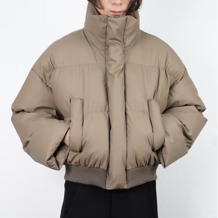 cleanfit黑色PU皮立领夹克棉服男冬季加绒加厚保暖外套情侣面包服,男装皮衣,星座603-2