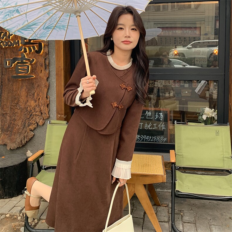2024春装新中式假两件长袖连衣裙浙宝B2楼239-P130-控185,女装连衣裙,姿衣轩