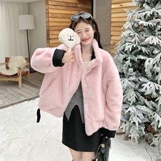 新款！冬装环保皮草两面穿派克服皮毛一体2C133-8985-P225-K328，女装派克服，2C133