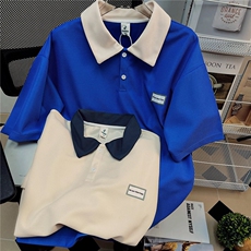 颜衫polo衫男夏季新款男生翻领半袖宽松t恤华夫格上衣L09P35，男装Polo衫，星座1116-2