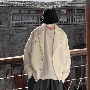 美式港风夹克男潮牌夹克男女情侣大码M-5XL外套男JK8748P95控128图片