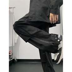 冲锋裤男冬季美式高街设计感拉链微喇休闲裤B4526-P50，男装休闲裤，星座1109-3