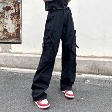 裤子男ins潮百搭垂感情侣休闲长裤宽松工装阔腿裤MK04P50，男装休闲裤，星座1116-2