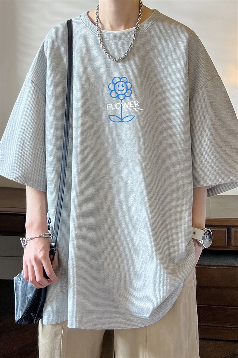 华夫格t恤男短袖男大码五分袖酒店风HT73274-P22,男装T恤,电商A040