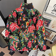 F566P782024新款东北大花棉袄加厚保暖新中式风，男装棉衣，星座512-6