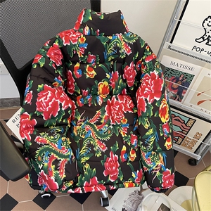 F566P78 2024新款东北大花棉袄加厚保暖新中式风图片