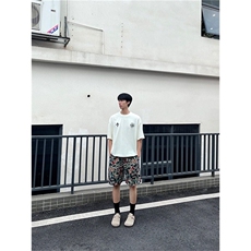 夏季薄款个性设计感涂鸦青年男士宽松休闲沙滩裤痞帅高级五分短裤，男装牛仔裤，星座218-1（原230）