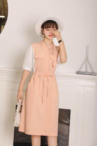 5色，撞色棉布连衣裙，仙气！，女装连衣裙，春信拙源