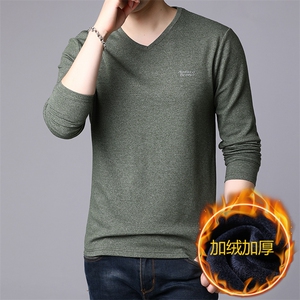 爸爸装纯色长袖polo衫男秋冬季中老年棉上衣中年t恤HPNT9866-P75图片