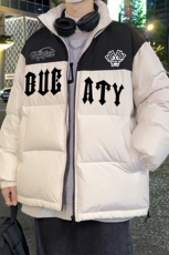 港风23冬季时尚百搭宽松字母印花潮流棉服外套TPMY6258TP85控138，男装棉衣，电商A268A