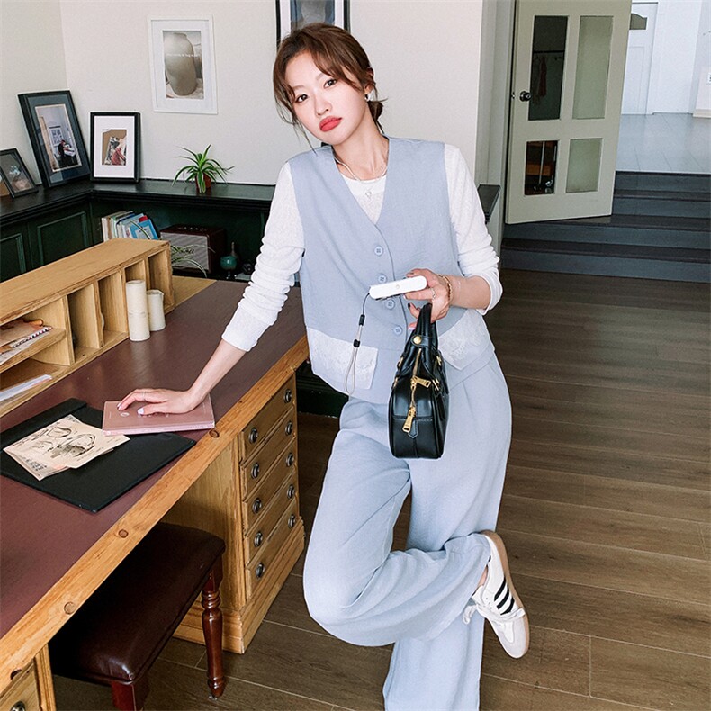 新款现货主推棉麻料三件套套装2521-P175-K258,女装套装/套裙,2C129