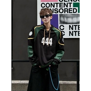 【有货】球衣风卫衣v领长袖t恤拼接冰球赛车服 WY714 特P54图片