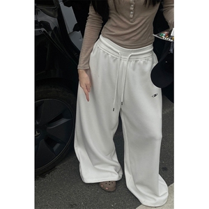 运动休闲裤女秋季宽松卫裤阔腿裤jazz爵士舞垂感拖地裤 K5338图片