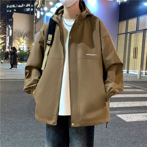 2024春季新款连帽夹克外套男休闲冲锋 风衣工装潮 A436-D1206-P65图片